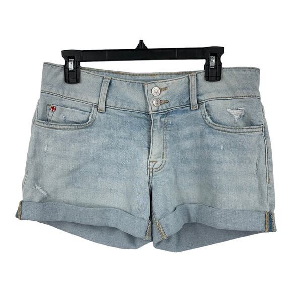 Hudson shorts Ruby cuffed mid thigh denim blue size 30 - Picture 1 of 4